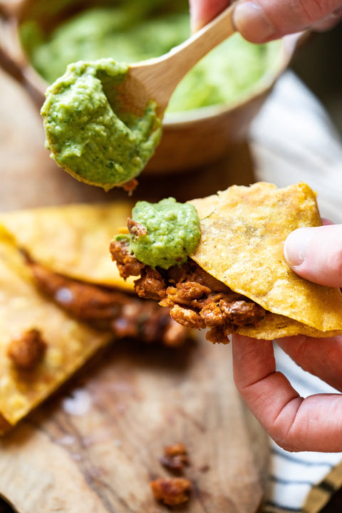 Crispy Chipotle Beans Tacos with Avocado Sauce