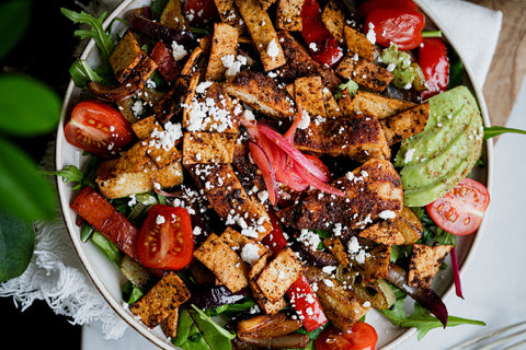 Fajita Chicken Salad with Crunchy Tortilla Strips