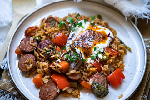 One Pan Spicy Sausage Rice