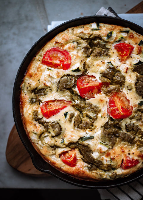 Crispy Potato Frittata with Poblano Sauce
