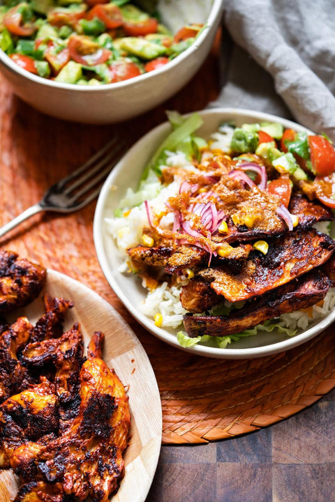 Grilled Adobo Oyster Mushrooms Bowl
