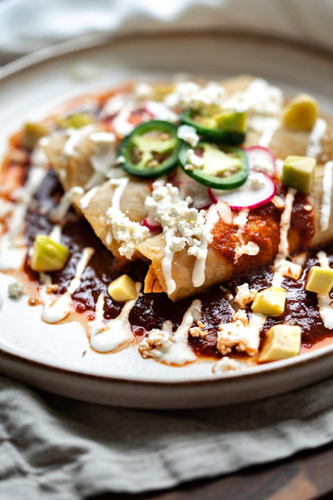Crispy Chicken Taquitos in Adobo
