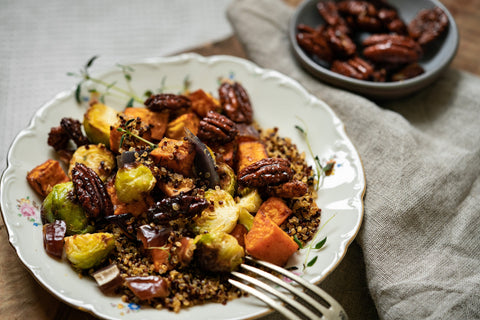 Crispy Quinoa Winter Salad with Spiced Nuts