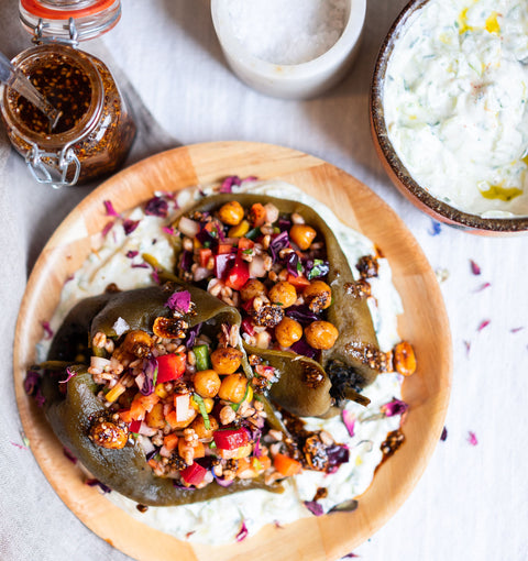Spring Poblanos with Tzatziki