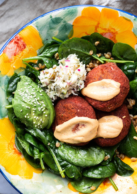Beetroot Falafel with Chipotle-Tahini Sauce