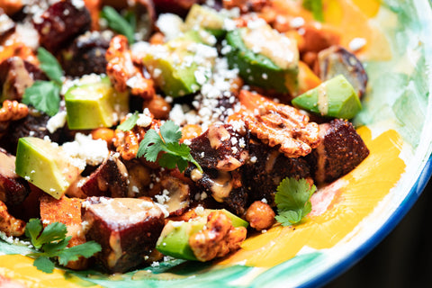 Roasted Beetroot Salad with Chipotle Dressing & Spiced Walnuts