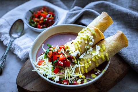 Air Fryer Taquitos with Chipotle Sauce