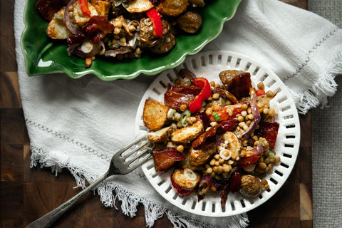 Crispy Potato Salad with Chipotle-Glazed Bacon