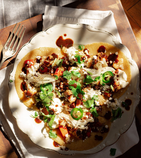 Roasted Cauliflower Tacos with Mole