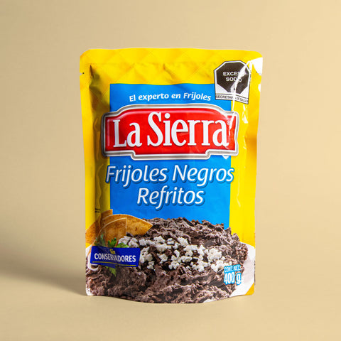 Refried Black Beans 430 Pouch - La Sierra